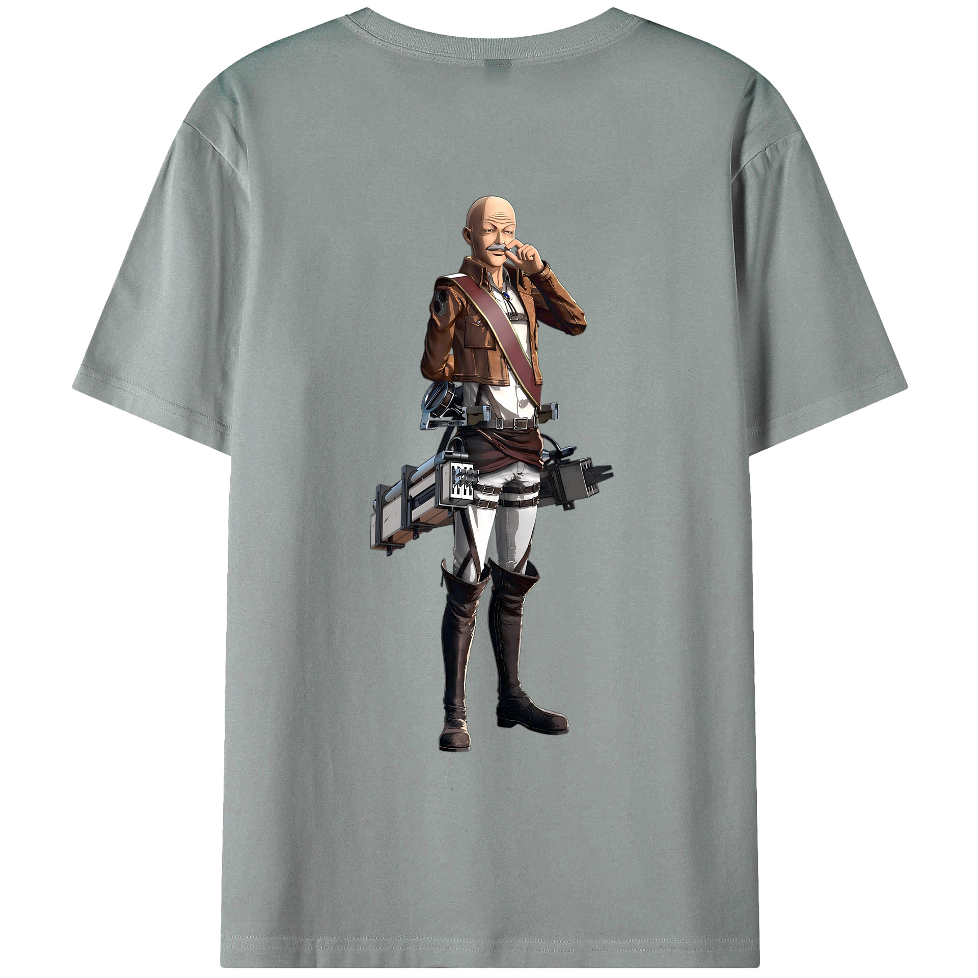 （画像用） 進撃の巨人 ドット·ピクシス Attack on Titan Dot Pixis 綿100％ メンズ半袖Tシャツ（バックプリント） 通気性